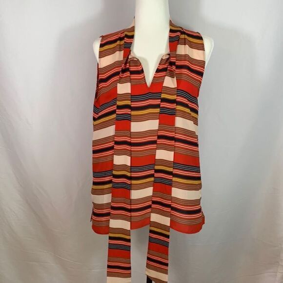 Ann Taylor LOFT Multi Striped Sleeveless Blouse Tank Top - Picture 1 of 9